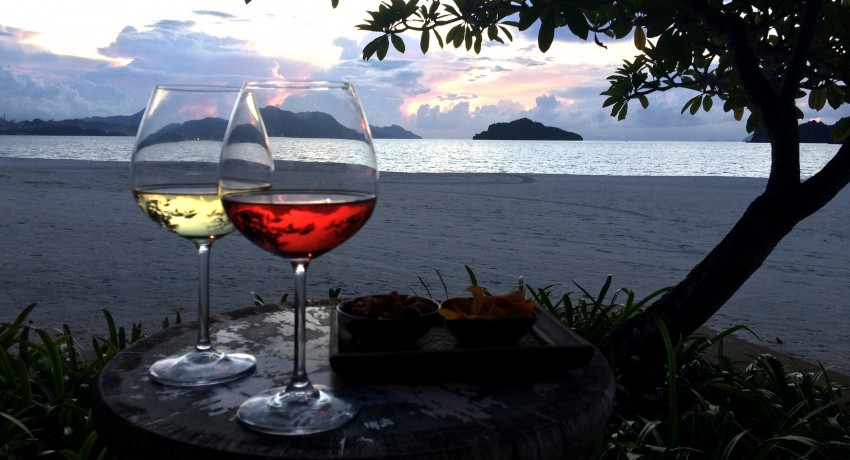 Langkawi, while sipping a glass of wine ,at sunset
