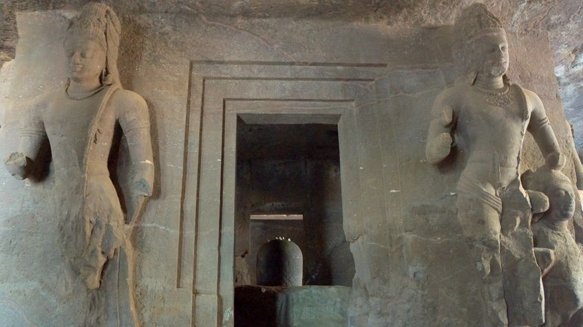 Interioare din Elephanta Caves, Mumbai